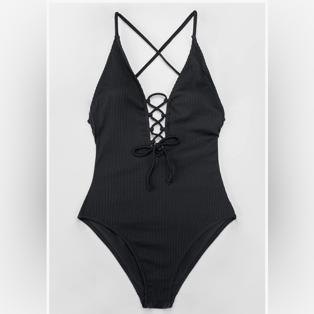 NWT Cupshe Black One Piece Swimsuit - Picture 3 of 5